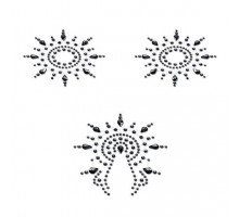 Пестіс з кристалів Petits Joujoux Gloria set of 3 - Black, прикраса на груди та вульву