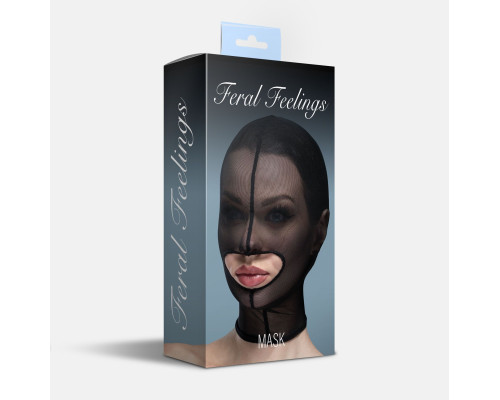Маска сітка із відкритим ротом Feral Feelings - Hood Mask Black