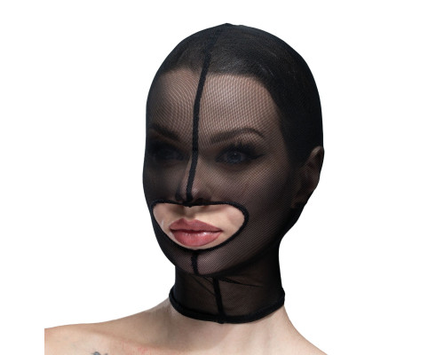 Маска сітка із відкритим ротом Feral Feelings - Hood Mask Black