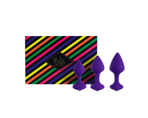 Набір силіконових анальних пробок FeelzToys - Bibi Butt Plug Set 3 pcs Purple