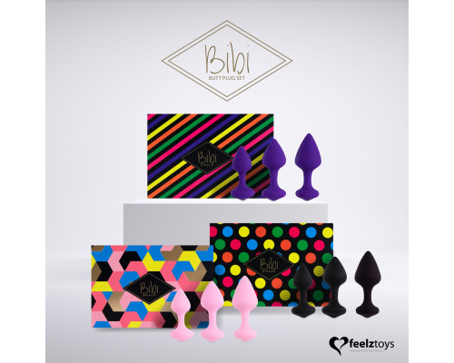 Набір силіконових анальних пробок FeelzToys - Bibi Butt Plug Set 3 pcs Purple