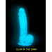 Фаллоімітатор, що світиться в темряві ADDICTION - LUKE - 7.5" - BLUE G.I.D. /W PB, 19 см, силікон