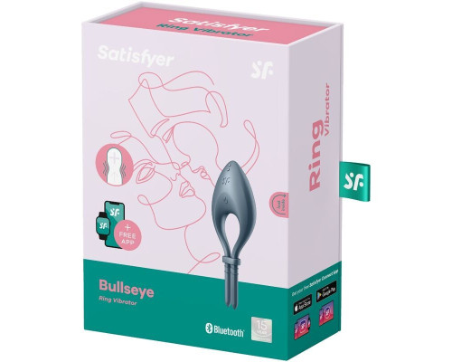 Ерекційне смарт віброкільце ласо з регулюванням розміру Satisfyer Bullseye Dark Blue