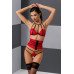 Комплект білизни AKITA SET red XXL/ XXL - Passion Exclusive: широкий пояс, ліф, стрінги