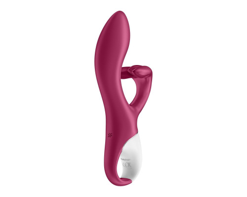 Вібратор-кролик із потрійним відростком Satisfyer Embrace me Berry, 2 мотори, діаметр 3,6 см