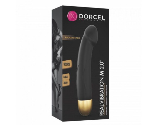 Вібратор Dorcel Real Vibration M Gold 2.0, діаметр 3,7см, перезаряджається, для точки G