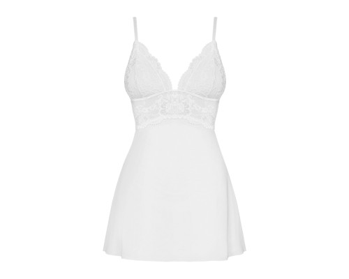Obsessive 810-BAB-2 babydoll & thong white S/M