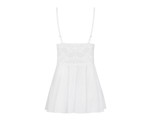 Obsessive 810-BAB-2 babydoll & thong white S/M