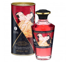 Розігрівальна олія Shunga Aphrodisiac Warming Oil – Sparkling Strawberry Wine (100 мл) без цукру