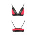 Еластичний топ з мереживом Passion PS001 TOP red-black, size S