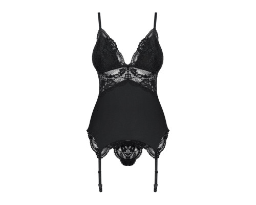 Obsessive 810-COR-1 corset & thong black S/M