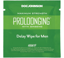 Пролонгуюча серветка Doc Johnson Delay Wipe For Men з екстрактом женьшеню