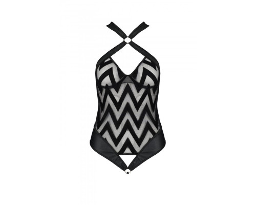 Сітчастий боді з халтером та ритмічним малюнком Hima Body black S/M - Passion