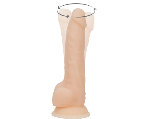 Фалоімітатор з вібрацією та ротацією Naked ADDICTION James 8″ Rotating & Vibrating Dong, пульт ДК