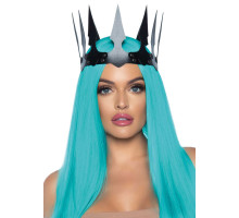 Leg Avenue Faux leather spiked crown Black