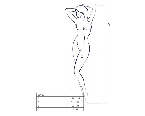 Бодистокинг Passion BS013 red, комбинезон, имитация чулок и пояса