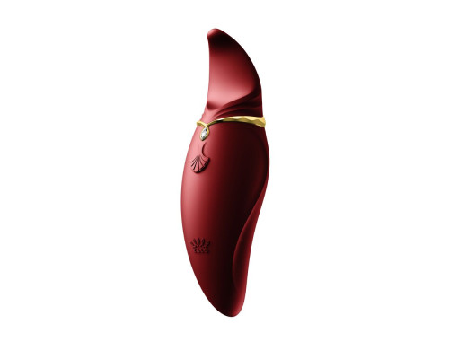 Вібратор 2в1 з язичком Zalo — Hero Wine Red, кристал Swarovski