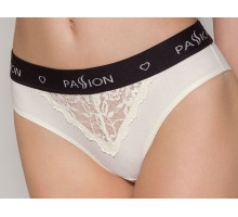 Трусики з широкою гумкою і мереживом Passion PS001 PANTIES ecru, size XL
