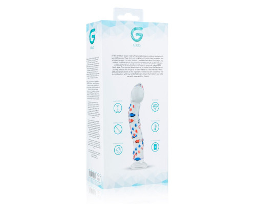 Скляний ділдо з вигинами і малюнком Gildo Glass Dildo No. 3
