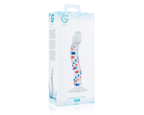 Скляний ділдо з вигинами і малюнком Gildo Glass Dildo No. 3