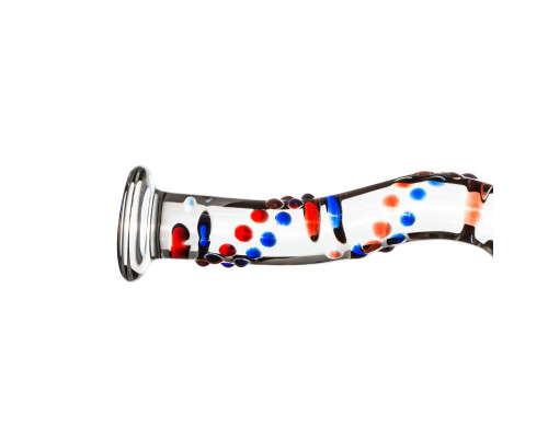 Скляний ділдо з вигинами і малюнком Gildo Glass Dildo No. 3