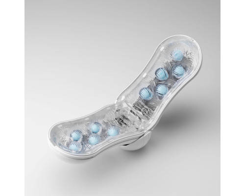Мастурбатор Tenga FLIP ORB — Blue Rush, з можливістю зміни тиску та стимулювальними кульками всереди