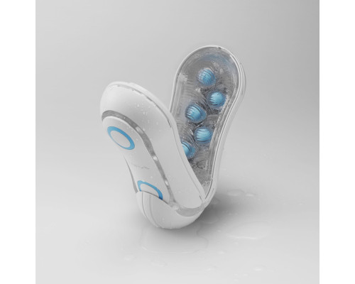 Мастурбатор Tenga FLIP ORB — Blue Rush, з можливістю зміни тиску та стимулювальними кульками всереди