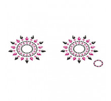 Пестіс з кристалів Petits Joujoux Gloria set of 2 - Black/Pink, прикраса на груди