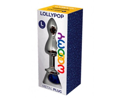 Анальна пробка Wooomy Lollypop Double Ball Metal Plug Blue L