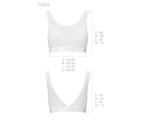 Топ з прозорою вставкою Passion PS002 TOP white, size XL