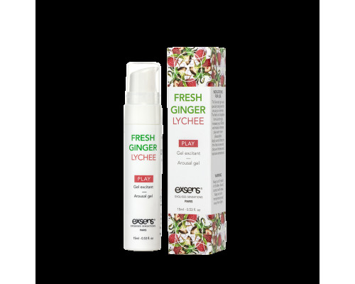 Стимулюючий гель EXSENS Kissable Fresh Ginger Litchi 15мл, можна для поцілунків, охолоджуючий