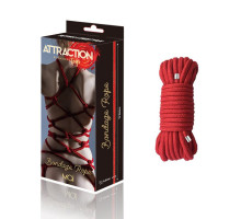 Мотузка для BDSM BTB Bondage Rope Red, довжина 10 м, діаметр 65 мм, поліестер