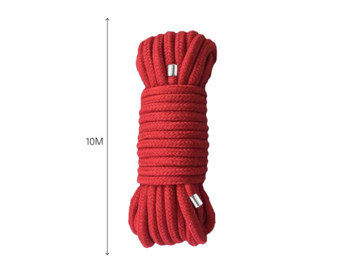 Мотузка для BDSM BTB Bondage Rope Red, довжина 10 м, діаметр 65 мм, поліестер