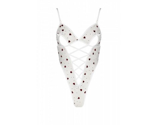 Еротичний боді з малюнком LOVELIA BODY white S/M - Passion