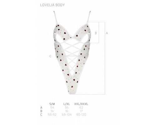 Еротичний боді з малюнком LOVELIA BODY white S/M - Passion