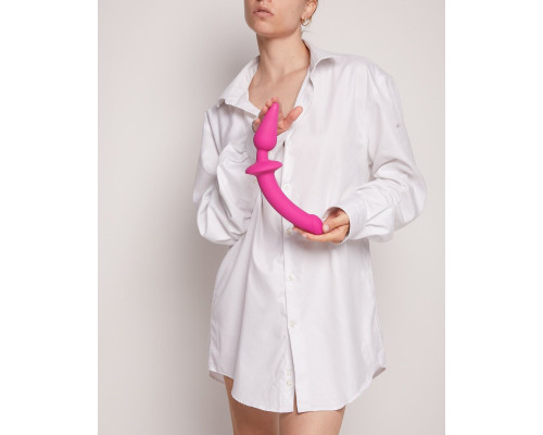 Анальна пробка з дилдо Strap-On-Me SWITCH PLUG-IN SEMI-REALISTIC DILDO FUCHSIA - L (м'ята упаковка)