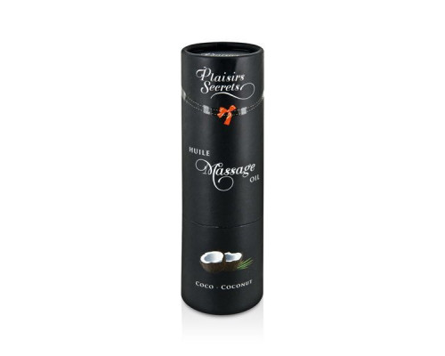 Масажна олія Plaisirs Secrets Coconut (59 мл) з афродизіаками, їстівна, подарункова упаковка