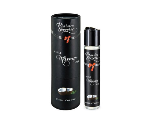 Масажна олія Plaisirs Secrets Coconut (59 мл) з афродизіаками, їстівна, подарункова упаковка