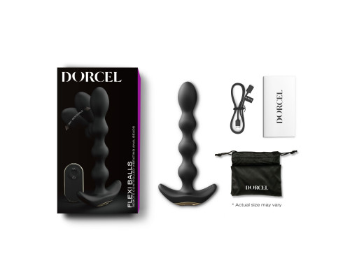 Анальний вібратор-намисто Dorcel FLEXI BALLS, гнучкий стовбур, пульт ДК
