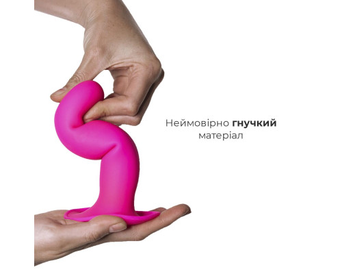 Дилдо з присоскою Adrien Lastic Hitsens 4 Pink, відмінно для страпона, діаметр 3,7 см, довжина 17,8