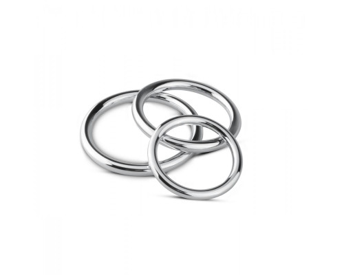 Набор металлических эрекционных колец Sinner Gear Unbendable - Cock/Ball Ring & Glans Ring Set