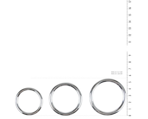Набор металлических эрекционных колец Sinner Gear Unbendable - Cock/Ball Ring & Glans Ring Set