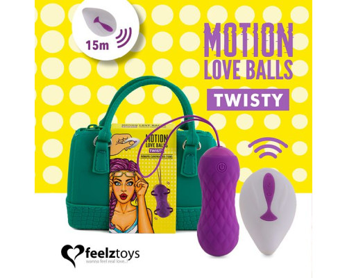 Вагінальні кульки з ротацією FeelzToys Motion Love Balls Twisty з пультом ДК