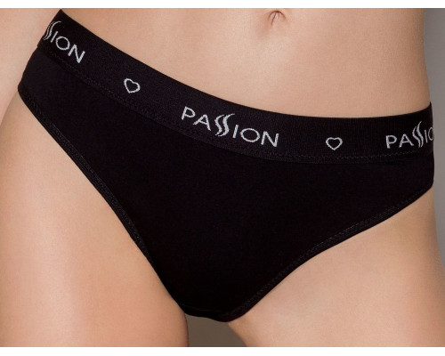 Трусики-сліпи з бавовни з еластаном Passion PS004 PANTIES black, size M