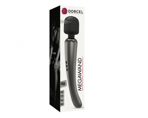 Потужний вібромасажер Dorcel Megawand Chrome Silver який перезаряджається, 160 режимів