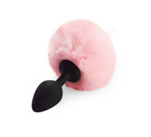 Силіконова анальна пробка М Art of Sex - Silicone Bunny Tails Butt plug, колір Рожевий, діаметр 3,5