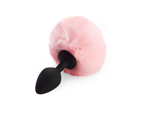 Силіконова анальна пробка М Art of Sex - Silicone Bunny Tails Butt plug, колір Рожевий, діаметр 3,5