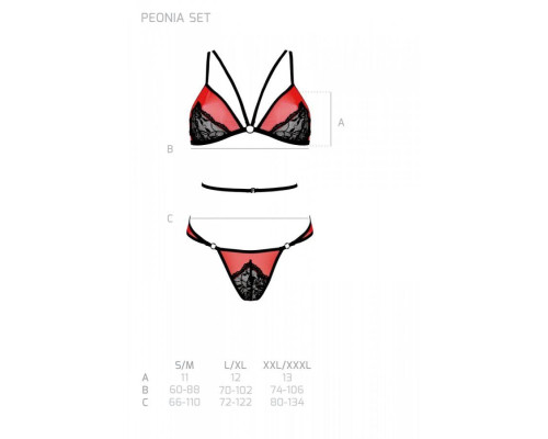 PEONIA SET red XXL/XXXL Passion