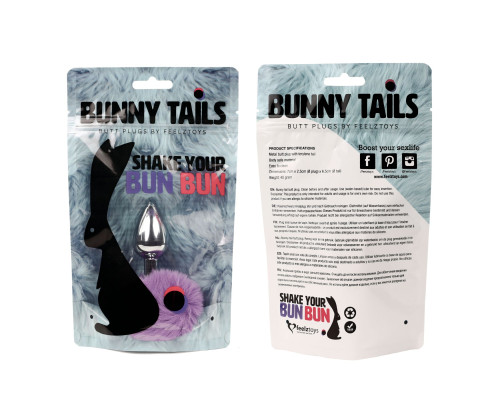 Анальна пробка FeelzToys - Bunny Tails Butt Plug Purple