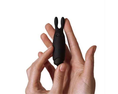Вібропуля Adrien Lastic Pocket Vibe Rabbit Black зі стимулюючими вушками